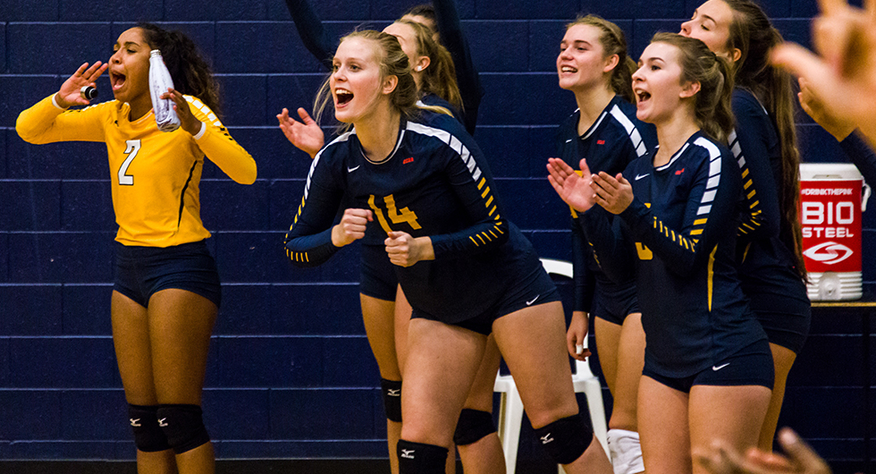 No. 4 WOMEN'S VOLLEYBALL DOWNS CAMBRIAN IN THREE