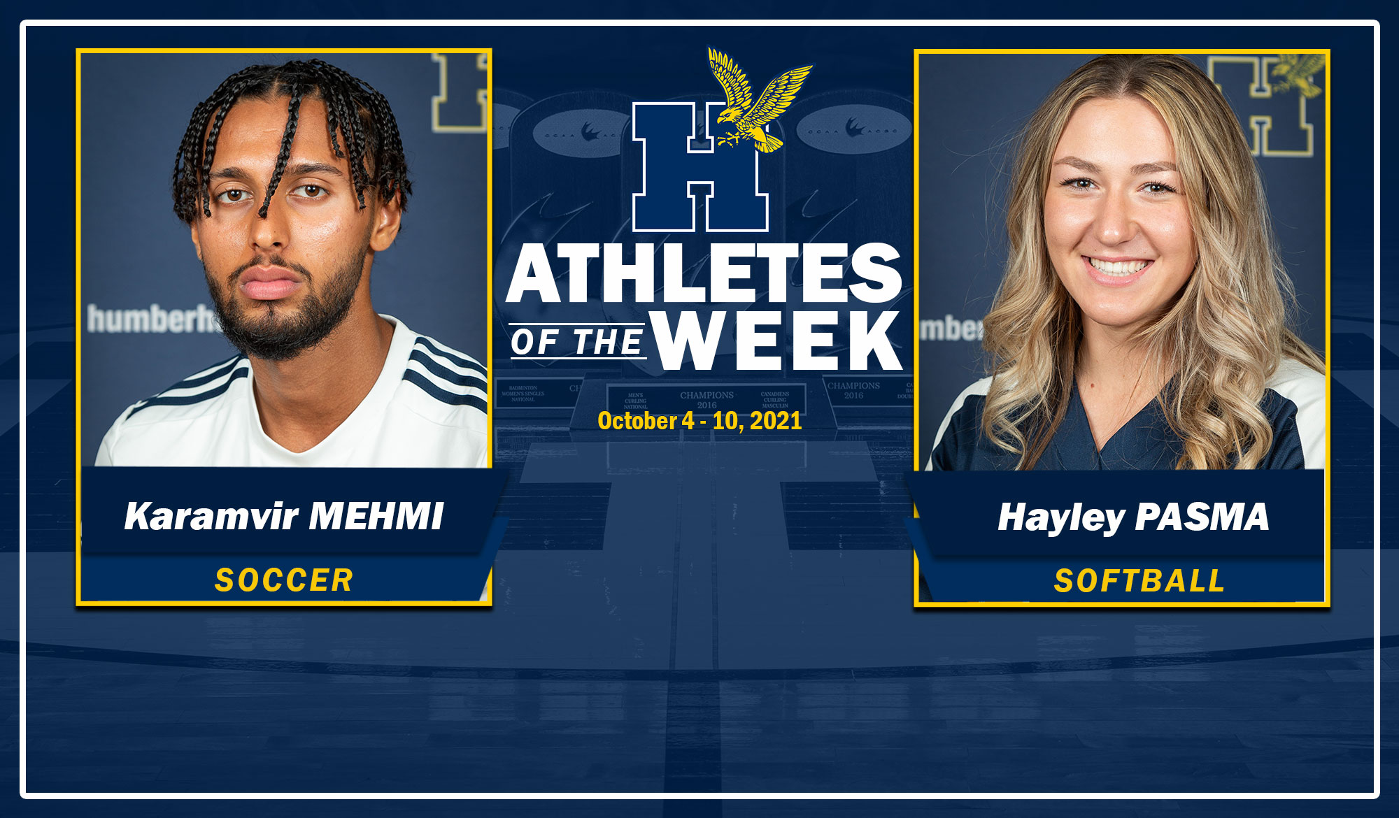 Pasma, Mehmi Earn Humber Student-Athlete of the Week Honours