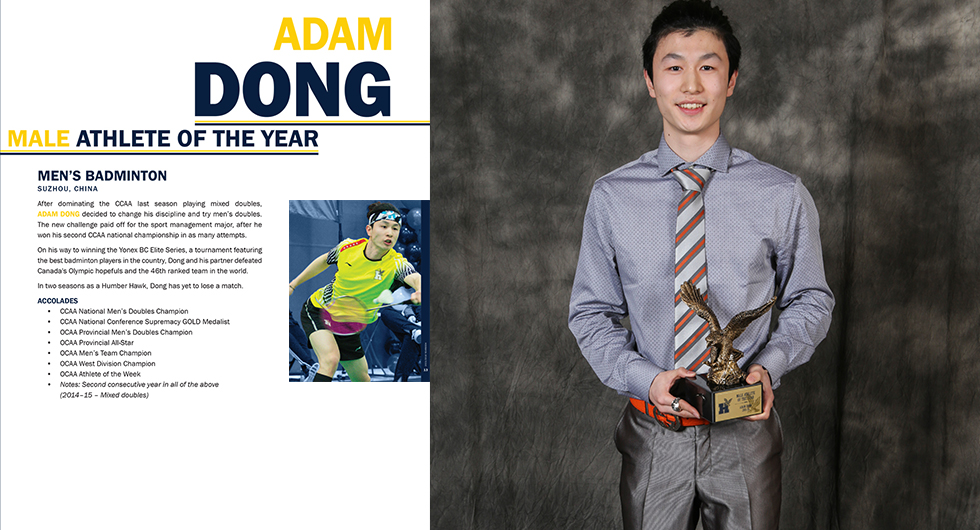 2015/16 HUMBER MALE ATHLETE OF THE YEAR - ADAM DONG