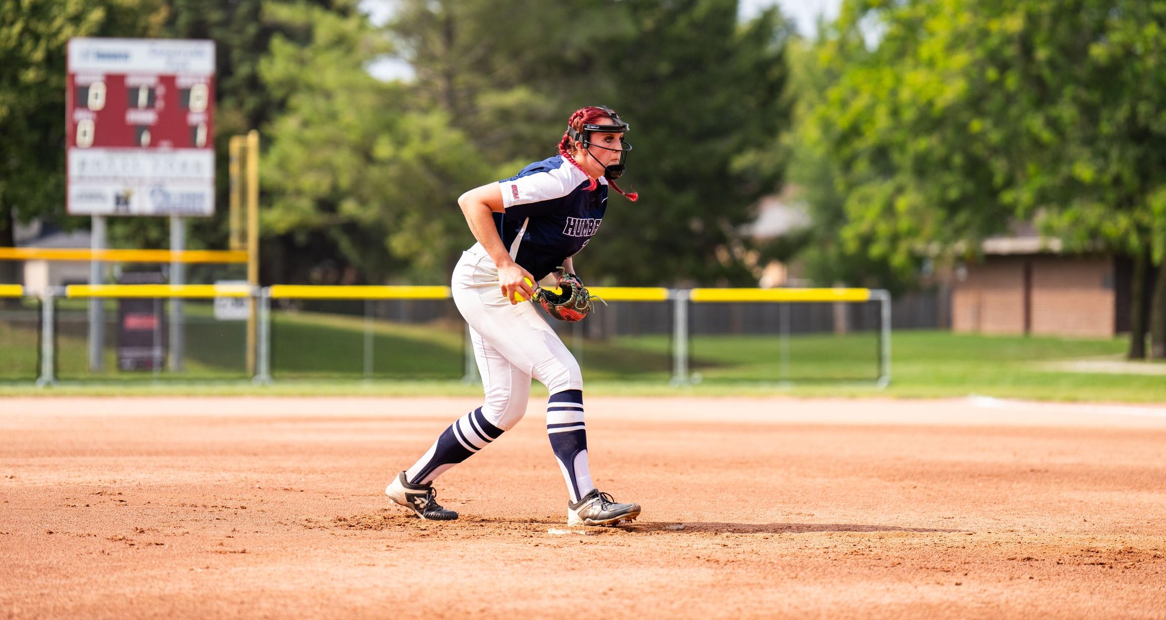 Hansen throws no-hitter in Softball's sweep of Lambton