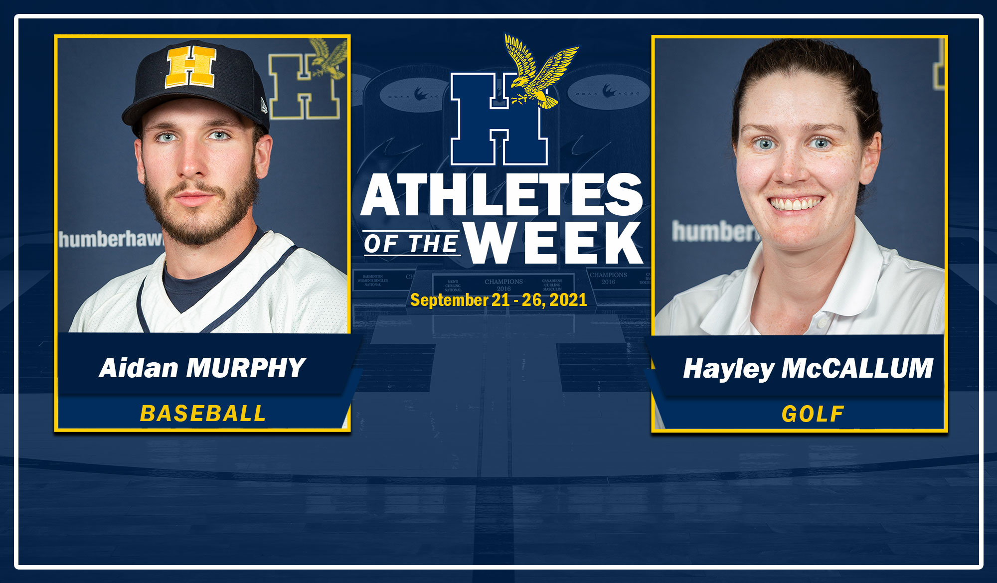 Murphy and McCallum headshots for athletes of the week