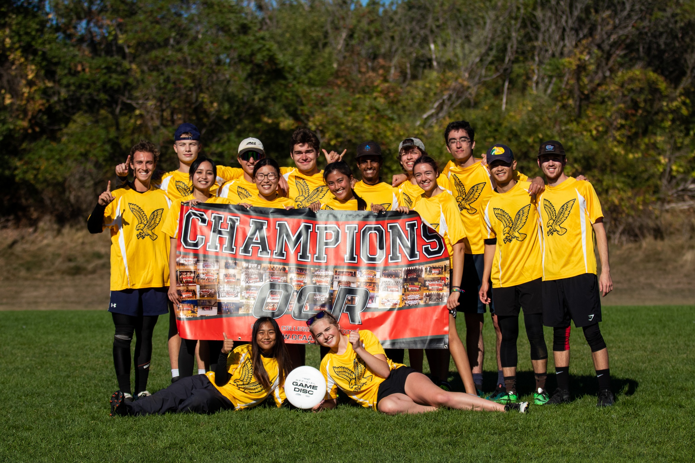 Humber Mixed Ultimate Frisbee Champions at UTM team photo