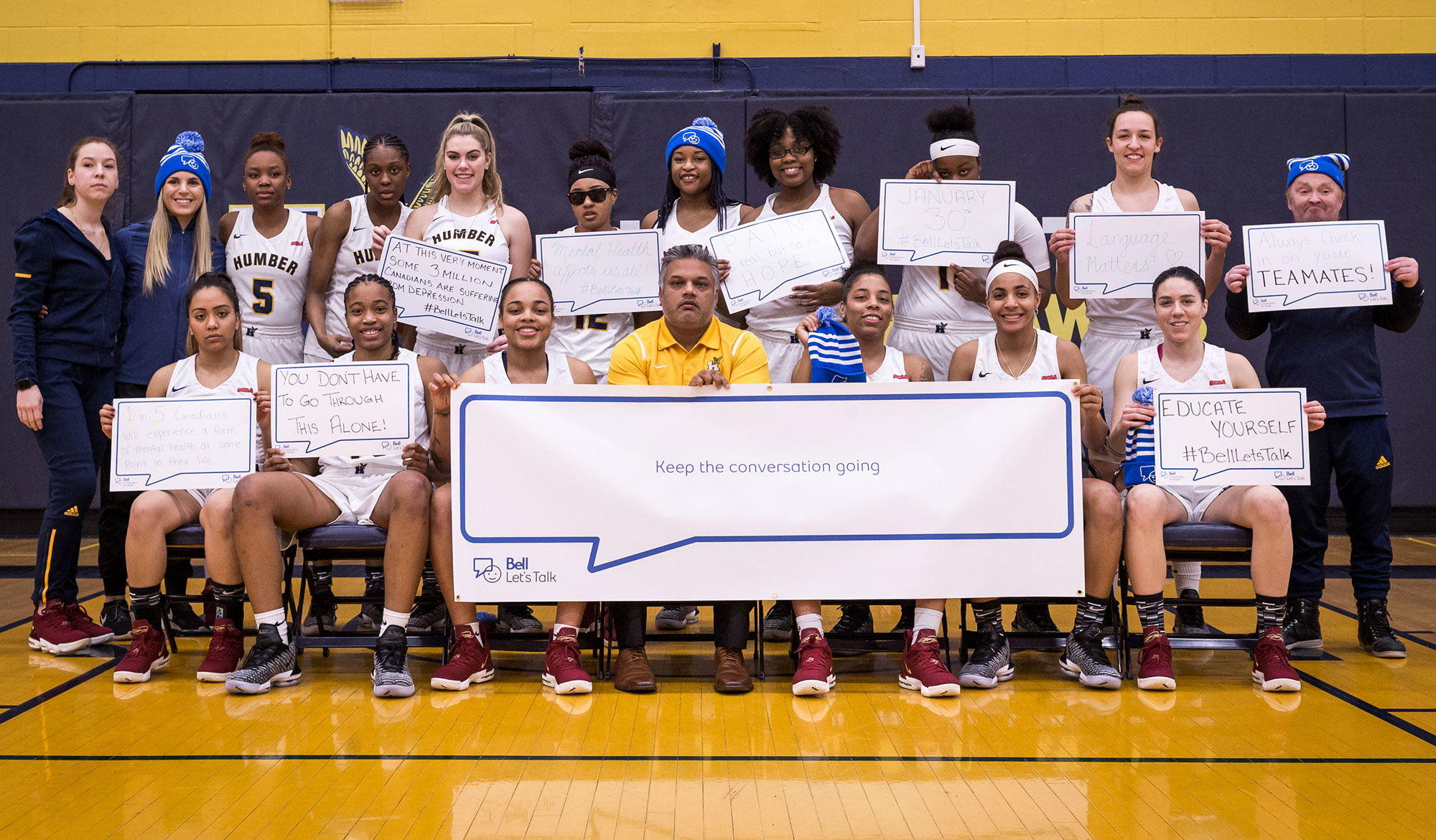 Women's Basketball supporting the Bell Let's Talk mental health initiative