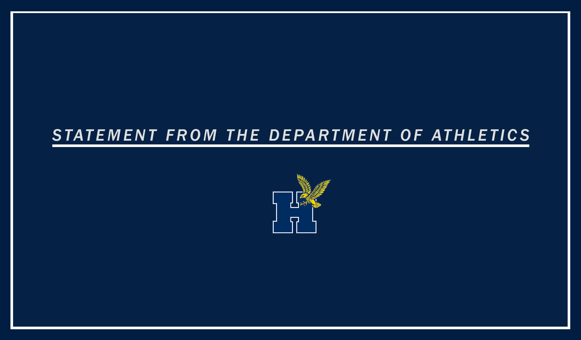 Statement from the Humber Department of Athletics